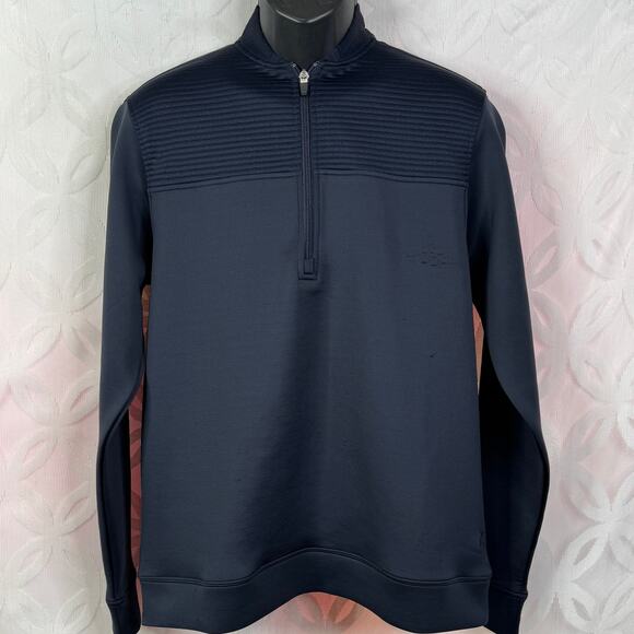 Zyia Mens Active Clubhouse Golf 1/4 Zip Navy Pullover Size M - Picture 1 of 12